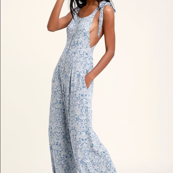 Free People Pants - SUGAR SANDS BLUE PRINT By Free People